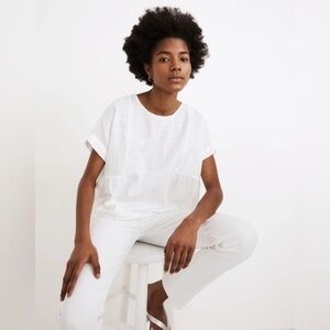 Madewell Cuffed-Sleeve Shirred Top